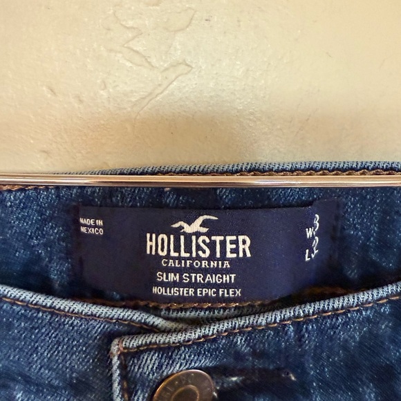 Hollister Blue Straight Jeans Timeless Style - Picture 3 of 4